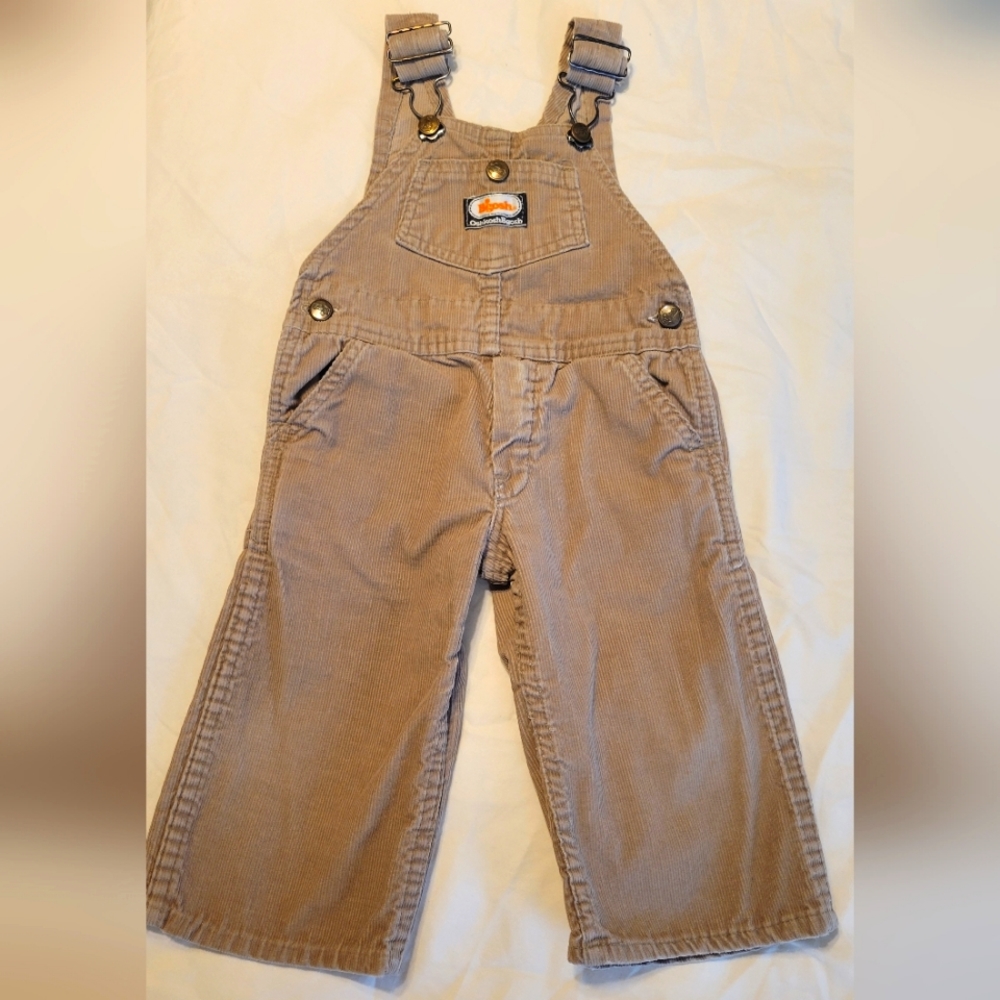 Rare Vintage OshKosh B'Gosh Dark Brown Corduroy Overalls 2T